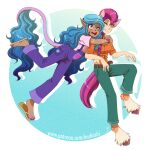  alpha_channel animal_humanoid clothing duo embrace equid equid_humanoid equine equine_humanoid flip_flops footwear hasbro hi_res hooves horse_humanoid hug humanoid humanoid_pointy_ears inuhoshi-to-darkpen izzy_moonbow_(mlp) long_tail mammal mammal_humanoid mlp_g5 my_little_pony sandals sunny_starscout_(mlp) unicorn_humanoid 