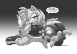  amy_rose anthro badnik bodily_fluids breasts clothed clothing erect_nipples eulipotyphlan female genital_fluids genitals hedgehog hi_res is_(artist) machine mammal monochrome motobug nipples no_underwear pussy pussy_juice robot sega solo sonic_the_hedgehog_(series) upskirt 