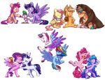  &lt;3 absurd_res applejack_(mlp) book chub-wub doodle-mark doodlemark dragon embrace equid equine female fluttershy_(mlp) flying friendship_is_magic group hair hasbro headpiece hi_res hitch_trailblazer_(mlp) horn horse hug lagomorph leporid male mammal mlp_g5 my_little_pony one_eye_closed pegasus pink_hair pinkie_pie_(mlp) pipp_petals_(mlp) pony purple_hair rabbit rainbow_dash_(mlp) rarity_(mlp) simple_background spike_(mlp) sunny_starscout_(mlp) tongue tongue_out twilight_sparkle_(mlp) ursid white_background winged_unicorn wings zipp_storm_(mlp) 