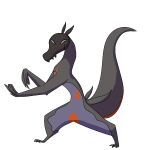  1:1 animated anthro biped black_body black_scales dancing facial_markings fan_character grey_body grey_scales gyrotech head_markings hybrid input-command male markings mask_(marking) nintendo pok&eacute;mon pok&eacute;mon_(species) purple_eyes purple_markings red_body red_markings red_scales salandit salazzle saul_ashle scales short_playtime video_games 