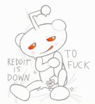  ambiguous_gender digital_media_(artwork) english_text female genitals humanoid i_like_reddit_snoo looking_at_viewer mascot presenting profanity pussy reddit simple_background sitting snoo solo text what white_background why 