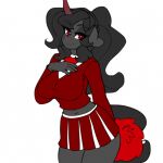  1:1 2021 animated anthro clothed clothing digital_media_(artwork) equid equine eyebrows female horn looking_at_viewer mammal red_eyes short_playtime simple_background solo tolsticot unicorn white_background 