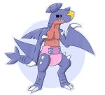  alpha_channel anthro black_sclera diaper fish garchomp male marine nintendo padding pink_diaper pok&eacute;mon pok&eacute;mon_(species) ritzcat shark simple_background solo video_games 