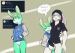  5_fingers animal_crossing anthro balls black_clothing black_glans black_hoodie black_penis black_topwear blonde_hair blue_clothing blue_jacket blue_topwear blush bottomless clothed clothing crossgender digital_media_(artwork) duo english_text erection female fingers fur genitals glans green_background green_body green_fur green_hair grey_body grey_fur grey_hair hair hi_res hoodie jacket lagomorph leporid letterman_jacket looking_at_viewer male male/female mammal mtf_crossgender multicolored_body multicolored_fur nintendo open_mouth partially_clothed penis pussy rabbit sasha_(animal_crossing) sealer4258 simple_background text topwear two_tone_body two_tone_fur video_games white_body white_fur zack_(thezackrabbit) 