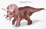  ambiguous_gender ceratopsian dinosaur feral glury_the_unown hi_res horn multi_horn open_mouth ornithischian paleoart quadruped reptile scales scalie simple_background solo text tongue triceratops triceratops_horridus white_background 