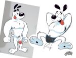  anthro armpit_hair body_hair bulge canid canine canis clothing domestic_dog dorkyrudy dudley_puppy male mammal muscular nickelodeon nude solo t.u.f.f._puppy underwear 