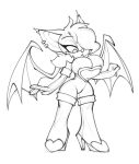  anthro armwear big_breasts bigdad boots breast_squish breasts chiropteran clothing elbow_gloves female footwear gloves hair hair_over_eye handwear hi_res high_heeled_boots high_heels legwear mammal monochrome nipple_slip one_eye_obstructed rouge_the_bat sega solo sonic_the_hedgehog_(series) squish thigh_boots thigh_highs wings 