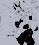  anthro big_breasts black_nipples breasts canid canid_demon canine canis claws demon eyeliner female hair hellhound helluva_boss hi_res huge_breasts long_hair long_tail loona_(helluva_boss) makeup mammal nipples purplekitsune21 sagging_breasts solo wolf 