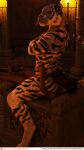  3d_(artwork) 9:16 anthro bottomwear butt butt_crush clothed clothing crush daz difference digital_media_(artwork) dominant duo felid heavy hi_res human loincloth male male/male mammal pantherine playing sitting size skimpy text tiger url vulpineadonis weightplay weights 