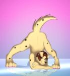  anthro ass_up brown_hair canid canine canis dalmatian domestic_dog dusty hair male mammal marrieart raised_tail solo suggestive_pose 