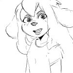  1:1 2021 2d_animation akunim animated anthro black_and_white chip_&#039;n_dale_rescue_rangers clothing disney evil_grin female gadget_hackwrench hair mammal monochrome mouse murid murine rodent shirt short_playtime sketch smile solo topwear 