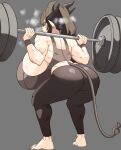  absurd_res barbell big_breasts bodily_fluids breasts butt demon demon_humanoid exercise female hi_res huge_breasts humanoid hyper hyper_breasts muscular muscular_female nuclearwasabi solo sweat weightlifting workout 