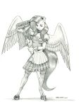  2021 anthro baron_engel breasts choker cleaning_tool clothing equid equine eyebrows eyelashes feathered_wings feathers female fluttershy_(mlp) friendship_is_magic gloves greyscale hair handwear hi_res hooves jewelry legwear long_hair looking_at_viewer maid_headdress maid_uniform mammal meme monochrome mop my_little_pony necklace pegasus solo stockings traditional_media_(artwork) uniform wings 