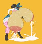  anthro big_breasts bodily_fluids breasts female hi_res huge_breasts hyper hyper_breasts lactating lucario nintendo nipple_piercing nipple_ring nipples piercing pok&eacute;mon pok&eacute;mon_(species) solo thewilldpink video_games 