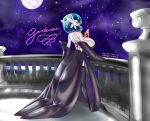  big_breasts blue_hair breasts clothed clothing dress female hair humanoid mega_evolution mega_gardevoir moon night nintendo not_furry pok&eacute;mon pok&eacute;mon_(species) shiny_pok&eacute;mon solo star the_lost_artist video_games 