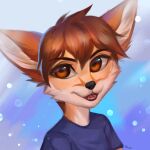  1:1 anthro black_nose brown_eyes brown_hair canid canine clothed clothing eyebrows eyelashes felicia_cat fennec fox hair hi_res male mammal open_mouth smile solo teeth tongue 