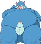  2021 anthro balls belly big_belly blue_body dragon_quest erection genitals humanoid_genitalia humanoid_hands humanoid_penis kemono male mammal moobs nipples obese obese_male orc_(dragon_quest) orc_king_(dragon_quest) overweight overweight_male panthera7uncia penis simple_background small_penis solo square_enix suid suina sus_(pig) video_games white_background wild_boar 