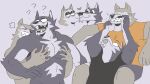  &lt;3 16:9 5_fingers ? absurd_res anthro anthro_on_anthro ash_(st4rsbucks) biped brown_body brown_fur canid canine canis clothed clothing dirt_(st4rsbucks) duo eyebrows fangs fingers fur grey_body grey_fur hi_res male male/male mammal multicolored_body multicolored_fur muscular muscular_anthro muscular_male nipples nude open_mouth pecs romantic romantic_couple simple_background st4rsbucks teeth tongue tongue_out two_tone_body two_tone_fur white_body white_fur widescreen wolf 