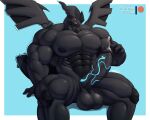  2021 abs anthro areola balls barazoku biceps big_balls big_muscles big_pecs big_penis biped black_body black_skin bodily_fluids digital_media_(artwork) dragon e-zoid english_text erection genital_fluids genitals hi_res huge_balls huge_muscles huge_penis humanoid_genitalia humanoid_penis legendary_pok&eacute;mon male muscular muscular_anthro muscular_male muscular_thighs nintendo nipples nude patreon pecs penis pok&eacute;mon pok&eacute;mon_(species) precum precum_string quads red_sclera serratus signature sitting solo teeth text thick_thighs vein veiny_muscles veiny_penis video_games white_eyes wings zekrom 