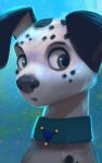  101_dalmatian_street 101_dalmatians blue_eyes canid canine canis collar dalmatian dawkins_(101_dalmatians) disney domestic_dog gamibri male mammal portrait solo 