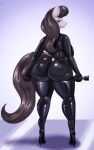  absurd_res anthro anthrofied big_butt butt clothed clothing dominatrix equid equine female friendship_is_magic hasbro hi_res mammal my_little_pony nexcoyotlgt octavia_(mlp) riding_crop rubber solo whip 