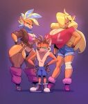  activision anthro bandicoot big_breasts big_butt bigdad blonde_hair breast_size_difference breasts butt butt_size_difference cleavage clothed clothing crash_bandicoot crash_bandicoot_(series) female group hair hi_res huge_breasts huge_butt huge_thighs larger_female male mammal marsupial pirate_tawna size_difference square_crossover tawna_bandicoot thick_thighs trio video_games wide_hips 