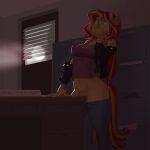  1:1 anthro anthrofied bodily_fluids breasts covering covering_mouth desk equestria_girls equid equine female furniture genital_fluids genitals grinding hair hasbro horn kevinsano mammal masturbation multicolored_hair my_little_pony pussy pussy_juice solo sunset_shimmer_(eg) table_humping two_tone_hair unicorn vaginal vaginal_masturbation 
