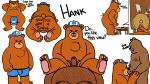  16:9 2021 4k absurd_res all_fours anal anthro baconatordeluxe balls bear_and_breakfast belly brown_body bulge butt clothing duo english_text erection genitals hank_(bear_and_breakfast) hat headgear headwear hi_res male male/male mammal masturbation moobs multiple_poses nipples oral overweight overweight_male penis pose sex solo text underwear ursid widescreen 
