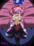  3:4 amy_rose anthro blush breath eating_pussy eulipotyphlan female filter hedgehog hi_res male male/female mammal panting rear_view roughlove69 sega shadow_the_hedgehog sonic_the_hedgehog_(series) spying 