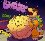  belly bowser bracelet burping collar digestion digital_media_(artwork) english_text hi_res jewelry koopa male mario_bros mass_vore navel nintendo overweight overweight_male scalie sharkvore spiked_collar spikes text video_games vore 