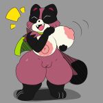  1:1 anthro big_breasts breasts canid canine cartoon_network female hi_res laugh mammal mao_mao:_heroes_of_pure_heart raccoon_dog redraw redriver24816_(artist) sassy simple_background solo tanuki tanya_keys thick_thighs 