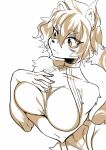  16m0 anthro arknights breasts clothed clothing felid female fingers fur hair half-length_portrait hypergryph mammal monochrome pantherine portrait short_hair solo studio_montagne tiger video_games waaifu_(arknights) 