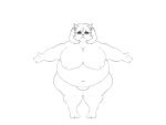  absurd_res anthro areola belly big_belly big_breasts black_and_white bodypaint breasts catti_(deltarune) chubby_cheeks curvy_figure deep_navel deltarune domestic_cat dorkass ear_piercing ear_ring eyeshadow face_paint fangs felid feline felis female flabby_arms front_view frown genitals hair half-closed_eyes hi_res highlights_(coloring) huge_breasts looking_at_viewer makeup mammal mascara monochrome morbidly_obese morbidly_obese_anthro morbidly_obese_female narrowed_eyes navel nipples nude obese obese_anthro obese_female overweight overweight_anthro overweight_female piercing puffy_nipples pussy simple_background solo standing t-pose thick_thighs undertale_(series) video_games voluptuous whiskers wide_hips 