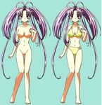  barefoot bikini breasts mamotte_shugogetten mamotte_shugogetten! nude purple_hair shugogetten_shaolin swimsuit twintails 
