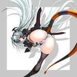  alice_(queen's_gate) anus ass bad_id bad_pixiv_id cameltoe from_behind gun head_wings highres inagaki long_hair looking_back panties queen's_gate red_eyes silver_hair solo tail thighhighs underwear very_long_hair weapon white_panties 