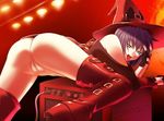  amplifier arc_system_works ass black_hair blue_eyes boots censored guilty_gear hat i-no pussy red tongue witch_hat 