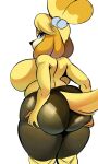  animal_crossing anthro bare_breasts big_breasts big_butt blonde_hair breasts butt canid canine canis clothed clothing curvy_figure domestic_dog female fur hair hi_res holding_butt huge_butt isabelle_(animal_crossing) isolatedartest mammal nintendo shih_tzu solo standing thick_thighs topless toy_dog video_games voluptuous yellow_body yellow_fur 