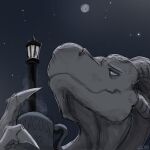  &lt;3 1:1 2021 claws container cup dragon feral fever183 grey_eyes hi_res looking_up male moon night outside portrait saren_(saren662) scalie solo star steam street_lamp text tired white_body 