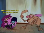  2021 4:3 angry anthro armband bracelet canid canine canis chihuahua clothed clothing deltarune dinosaur domestic_dog english_text group hair holding_partner human humor inside jewelry kris_(deltarune) kris_where_are_we mammal meme nickelodeon parody profanity purple_body purple_hair ren_and_stimpy ren_h&ouml;ek reptile scalie screencap screencap_background shikasmol signature spiked_armband spiked_bracelet spikes style_parody susie_(deltarune) text toy_dog trio undertale_(series) video_games yellow_sclera 