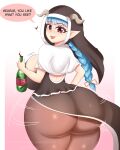  &lt;3 4:5 absurd_res big_breasts big_butt blue_hair braided_hair breasts butt dialogue english_text female hair hi_res huge_butt humanoid shaking_butt solo startop text thick_thighs wide_hips 
