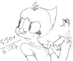  anthro avian bird durg_(artist) fan_character hewitt low_res monochrome unspecific_species 