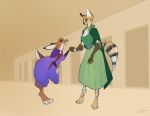  2021 anthro biped clothed clothing duo felid feline female ferima gesture handshake lagomorph leporid mammal maylis open_mouth rabbit serval standing 