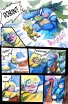  blastoise bodily_fluids clothing comic crying dialogue eeveelution fearow happy human jolteon mammal nidoqueen nintendo onomatopoeia painting_(artwork) plant pok&eacute;mon pok&eacute;mon_(species) qlock robin_(qlock) sandslash scar smile snorlax snow sound_effects speech_bubble tears tears_of_joy text traditional_media_(artwork) tree unavailable_at_source video_games watercolor_(artwork) 