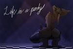  2021 anthro backsack balls big_butt bottomwear butt clothed clothing five_nights_at_freddy&#039;s genitals geno28_(artist) hand_behind_head hand_on_butt hi_res humanoid lagomorph leporid machine male mammal pants perineum pinup pose rabbit robot scut_tail short_tail solo spring_bonnie_(fnaf) tagme topless undressing video_games watermark 