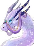  2021 ambiguous_gender blue_eyes digital_media_(artwork) dragon feral headshot_portrait horn kurakitae nainen_(avelos) portrait scales simple_background solo white_background 