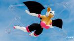 16:9 3d_(artwork) anthro big_breasts breasts calebjb chiropteran clothed clothing digital_media_(artwork) female flying mammal pinup pose rouge_the_bat sega simple_background smile solo sonic_the_hedgehog_(series) video_games widescreen wings 