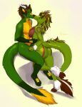  annham anthro breasts butt digital_media_(artwork) dragon duo embrace female front_view fur green_body hi_res hooves horn hug hybrid kissing male male/female navel paws shaded tattoo white_body white_fur yellow_body yellow_fur 