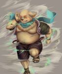  2021 absurd_res anthro belly bodily_fluids bottomwear canid canine canis clothed clothing crying cu_sith_(tas) domestic_dog footwear guadr hi_res hoodie humanoid_hands kemono lifewonders male mammal moobs navel nipples open_clothing open_hoodie open_topwear overweight overweight_male sandals scarf shorts solo tears tokyo_afterschool_summoners topwear video_games 