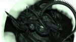  16:9 alien alien_(franchise) belly big_belly big_breasts breasts female hand_on_stomach huge_breasts humanoid hybrid implied_unbirth loneclaw monstrous_humanoid pregnant pregnant_female smile solo text weyland_yutani wide_hips widescreen xenomorph xenomorph_queen 