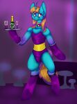  alcohol anthro beverage black_marker champagne champagne_bottle champagne_glass clothing costume equid equine hasbro hi_res horn horse male mammal my_little_pony nightclub nightskyvii pony solo strip_club unicorn waiter waiter_tray 